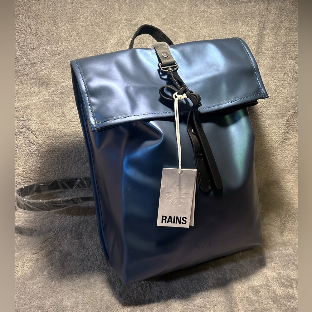 RAINS Rolltop Rucksack Mini in Shore Blue